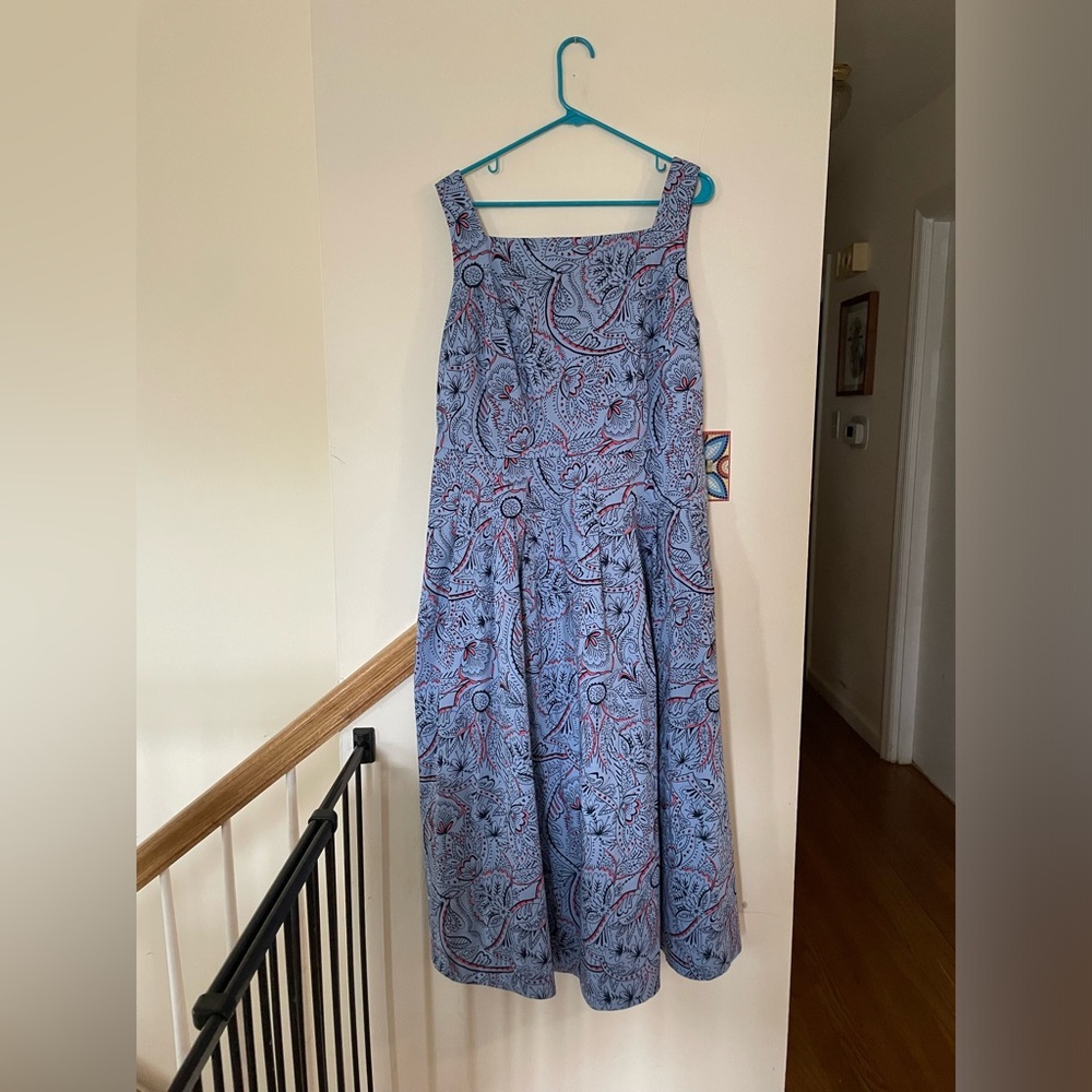 Boden Blue and Red Floral Dress - Picture 2 of 12